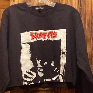 Lands' End Black Misfits Graphic Sweater